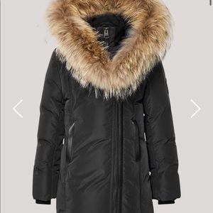 LEELEE Down coat with natural fur Signature Mackage Collar